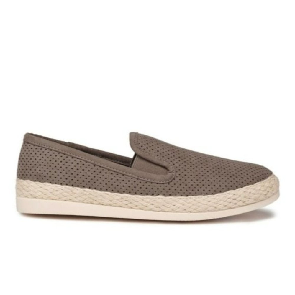Esprit Elene Slip-On Espadrille Fabric Flats Shoes in Elephant Size 8.5 New
